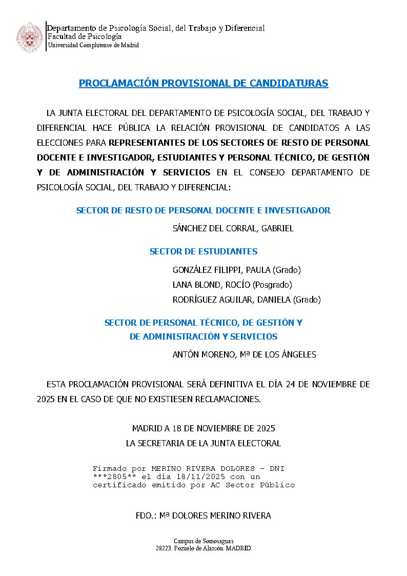 CONVOCATORIA ELECCIONES REPRESENTANTES 2025